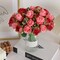 Artificial Roses Fake Flowers 12 Heads Arrangement Silk Bouquet for Home Office Parties Bridal and Wedding Decoration (Red and Pink)